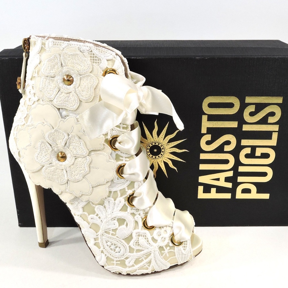 FAUSTO PUGLISI 🇮🇹 WOMEN'S BEIGE LEATHER FASHION COMFORT SUMMER BOOTIE